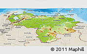 Physical Panoramic Map of Venezuela, shaded relief outside