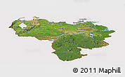 Satellite Panoramic Map of Venezuela, cropped outside