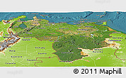 Satellite Panoramic Map of Venezuela, physical outside, satellite sea