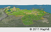 Satellite Panoramic Map of Venezuela, semi-desaturated, land only