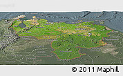 Satellite Panoramic Map of Venezuela, semi-desaturated