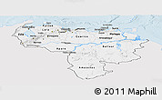 Silver Style Panoramic Map of Venezuela, single color outside