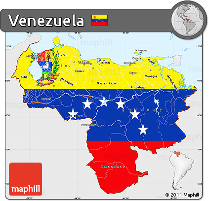 Flag Simple Map of Venezuela, single color outside