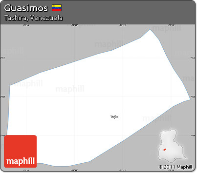Gray Simple Map of Guasimos, single color outside
