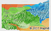 Political Shades Panoramic Map of Tachira