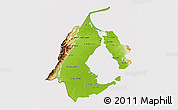 Physical 3D Map of Zulia, cropped outside