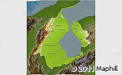 Physical 3D Map of Zulia, darken