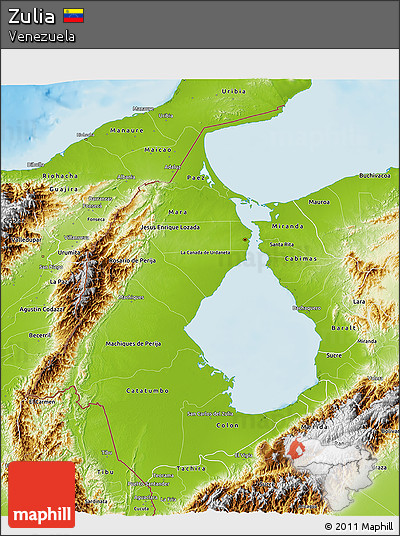 Physical 3D Map of Zulia