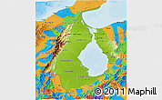 Physical 3D Map of Zulia, political outside