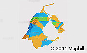 Political 3D Map of Zulia, cropped outside