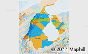 Political 3D Map of Zulia, lighten