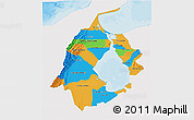 Political 3D Map of Zulia, single color outside