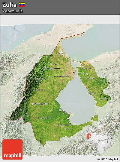 Satellite 3D Map of Zulia, lighten