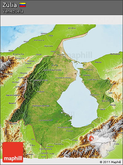 Satellite 3D Map of Zulia, physical outside