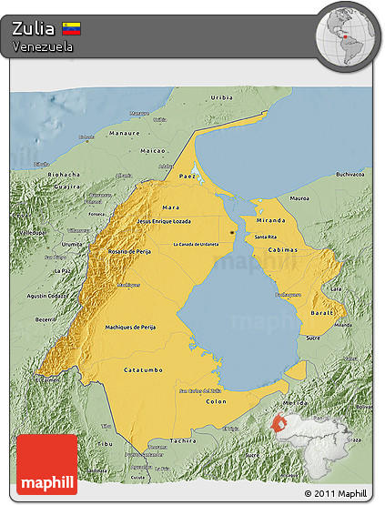 Savanna Style 3D Map of Zulia