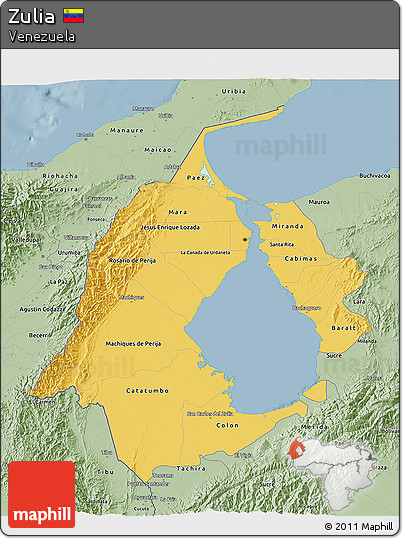 Savanna Style 3D Map of Zulia