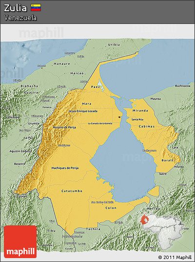Savanna Style 3D Map of Zulia
