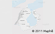 Silver Style 3D Map of Zulia, single color outside