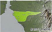 Physical 3D Map of Cabimas, darken, semi-desaturated