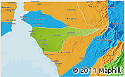 Physical 3D Map of Cabimas, political outside