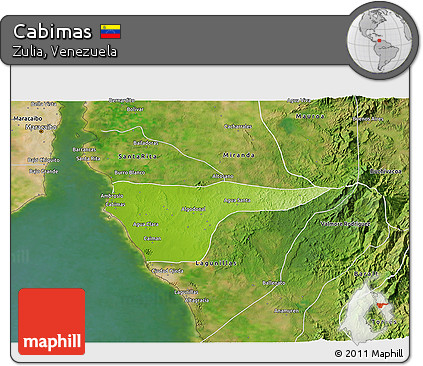 Physical 3D Map of Cabimas, satellite outside