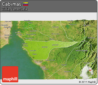 Physical 3D Map of Cabimas, satellite outside
