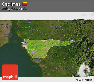 Satellite 3D Map of Cabimas, darken
