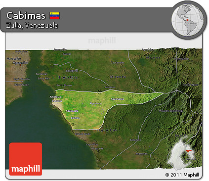 Satellite 3D Map of Cabimas, darken