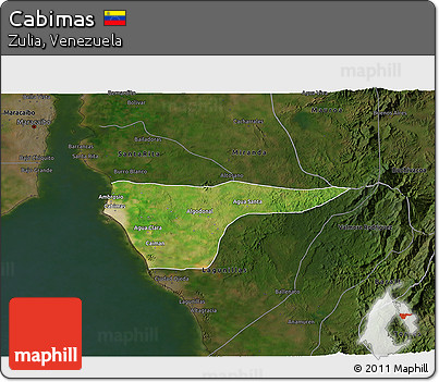 Satellite 3D Map of Cabimas, darken