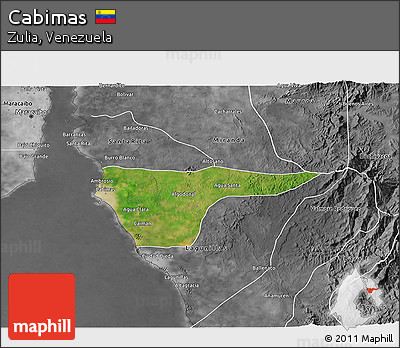 Satellite 3D Map of Cabimas, desaturated