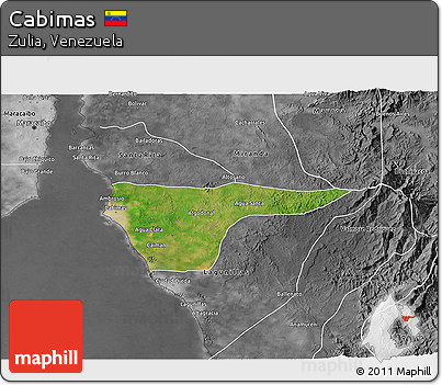 Satellite 3D Map of Cabimas, desaturated