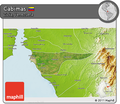 Satellite 3D Map of Cabimas, physical outside