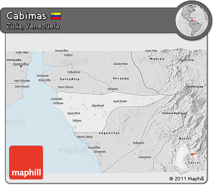 Silver Style 3D Map of Cabimas