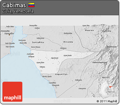 Silver Style 3D Map of Cabimas