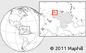 Blank Location Map of Cabimas, highlighted country, within the entire country