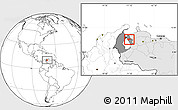 Blank Location Map of Cabimas, highlighted country, highlighted parent region