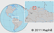 Gray Location Map of Cabimas, within the entire country