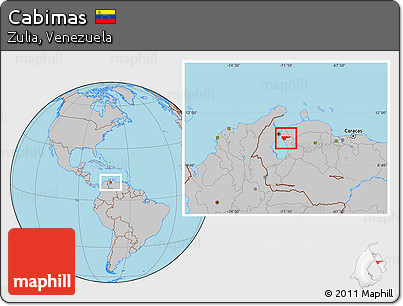 Gray Location Map of Cabimas