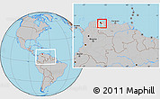Gray Location Map of Cabimas, highlighted parent region, within the entire country