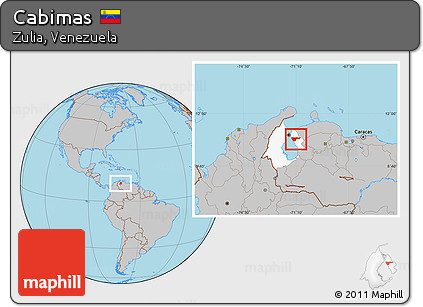 Gray Location Map of Cabimas, highlighted parent region