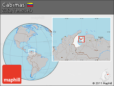 Gray Location Map of Cabimas, highlighted parent region