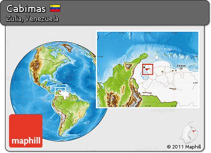 Physical Location Map of Cabimas, highlighted country