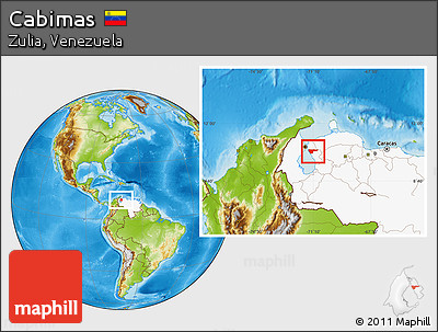 Physical Location Map of Cabimas, highlighted country