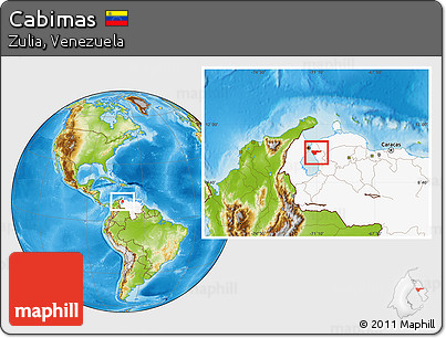 Physical Location Map of Cabimas, highlighted country