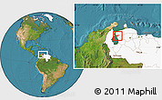 Satellite Location Map of Cabimas, highlighted country