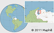 Savanna Style Location Map of Cabimas, highlighted country