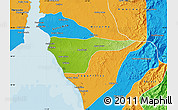 Physical Map of Cabimas, political outside