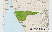 Satellite Map of Cabimas, shaded relief outside
