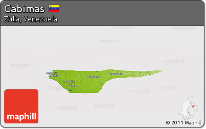 Physical Panoramic Map of Cabimas, cropped outside