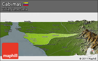 Physical Panoramic Map of Cabimas, darken